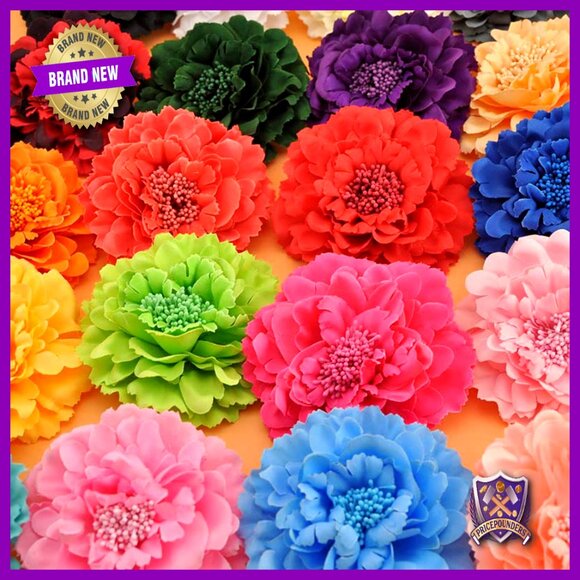 12-Piece Satin Flower Hair Clip Brooch Set for Bridal Headpieces